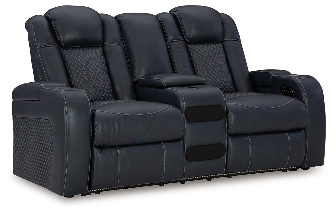 Fyne-Dyme Sapphire Power Reclining Loveseat with Console - 3660318 - Vega Furniture