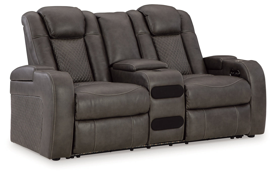 Fyne-Dyme Shadow Power Reclining Loveseat with Console - 3660218 - Vega Furniture