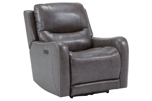 Galahad Smoke Power Recliner - 6610306 - Vega Furniture