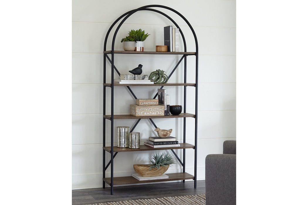 Galtbury Brown/Black Bookcase - A4000325 - Vega Furniture