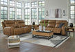 Game Plan Caramel Power Reclining Living Room Set - SET | U1520615 | U1520618 - Vega Furniture