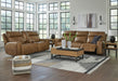 Game Plan Caramel Power Reclining Living Room Set - SET | U1520615 | U1520618 - Vega Furniture