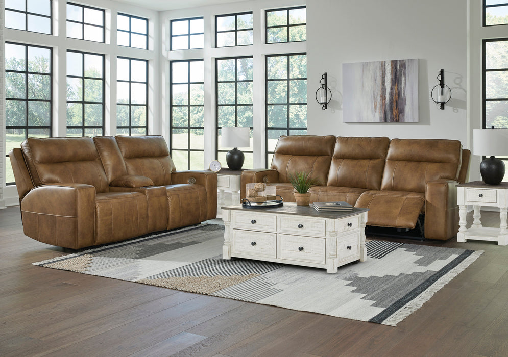 Game Plan Caramel Power Reclining Living Room Set - SET | U1520615 | U1520618 - Vega Furniture