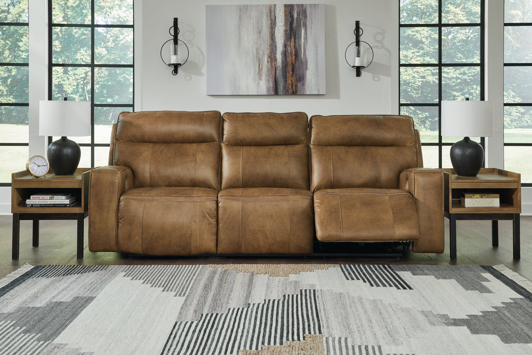 Game Plan Caramel Power Reclining Sofa - U1520615 - Vega Furniture
