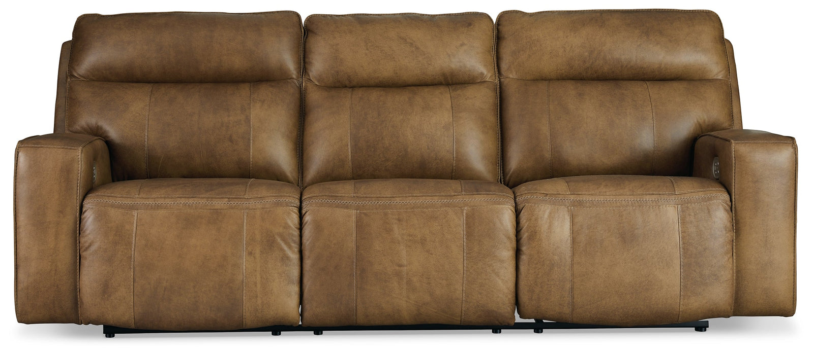 Game Plan Caramel Power Reclining Sofa - U1520615 - Vega Furniture