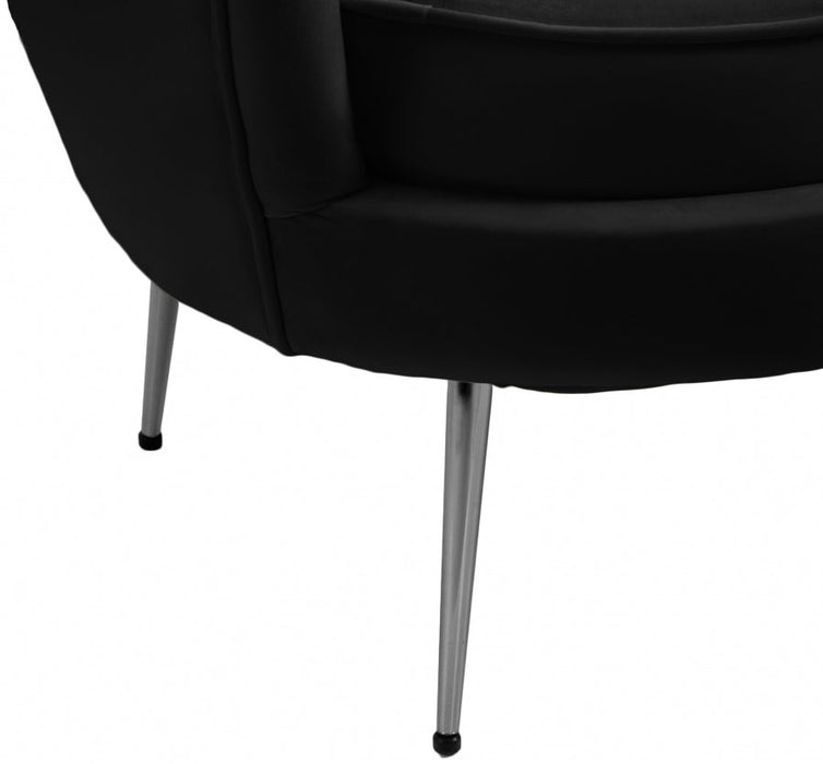 Gardenia Black Velvet Chair - 684Black-C - Vega Furniture