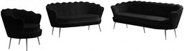 Gardenia Black Velvet Chair - 684Black-C - Vega Furniture