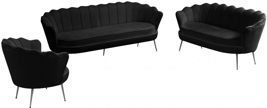 Gardenia Black Velvet Chair - 684Black-C - Vega Furniture