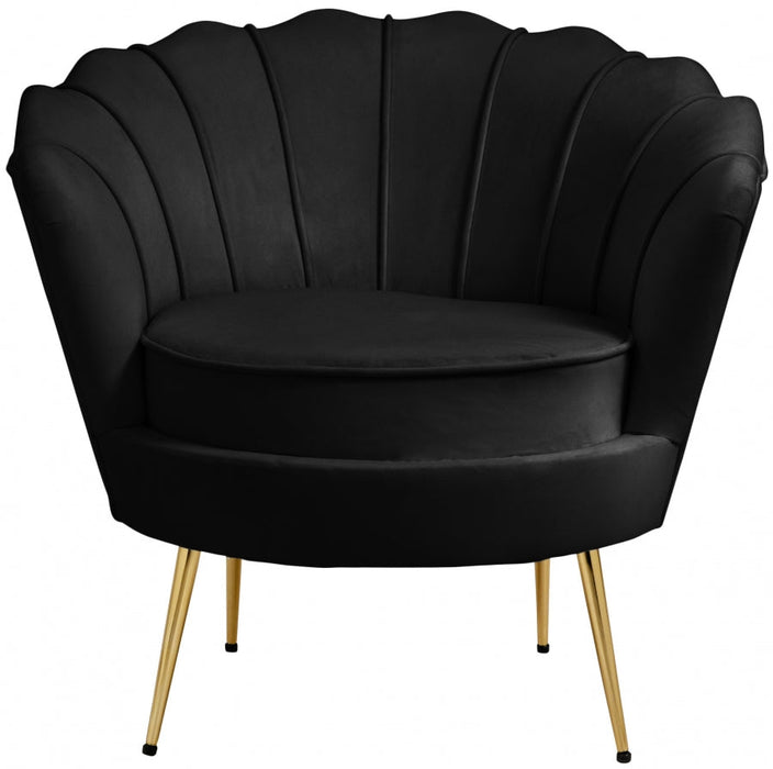 Gardenia Black Velvet Chair - 684Black-C - Vega Furniture