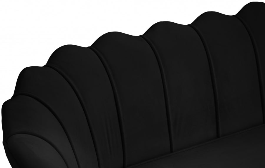 Gardenia Black Velvet Sofa - 684Black-S - Vega Furniture