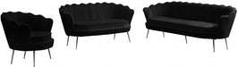 Gardenia Black Velvet Sofa - 684Black-S - Vega Furniture