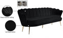 Gardenia Black Velvet Sofa - 684Black-S - Vega Furniture