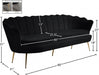 Gardenia Black Velvet Sofa - 684Black-S - Vega Furniture