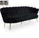 Gardenia Black Velvet Sofa - 684Black-S - Vega Furniture