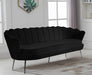 Gardenia Black Velvet Sofa - 684Black-S - Vega Furniture