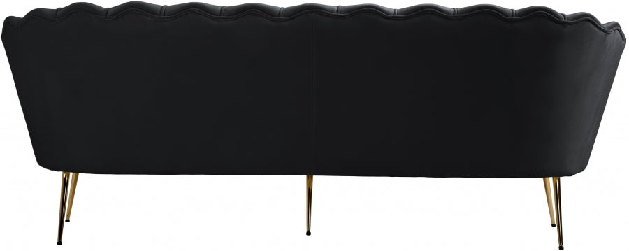 Gardenia Black Velvet Sofa - 684Black-S - Vega Furniture