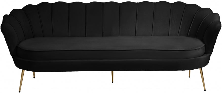 Gardenia Black Velvet Sofa - 684Black-S - Vega Furniture