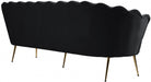 Gardenia Black Velvet Sofa - 684Black-S - Vega Furniture