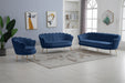Gardenia Blue Velvet Loveseat - 684Navy-L - Vega Furniture