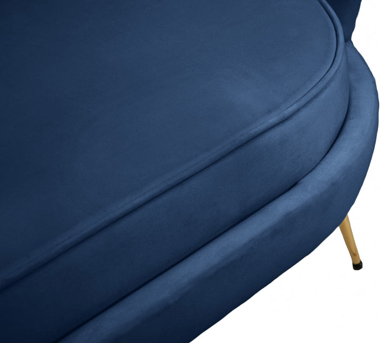 Gardenia Blue Velvet Sofa - 684Navy-S - Vega Furniture