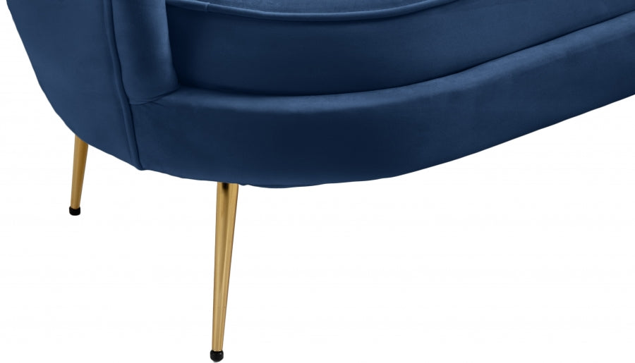 Gardenia Blue Velvet Sofa - 684Navy-S - Vega Furniture