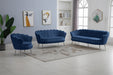 Gardenia Blue Velvet Sofa - 684Navy-S - Vega Furniture