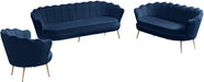 Gardenia Blue Velvet Sofa - 684Navy-S - Vega Furniture