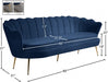 Gardenia Blue Velvet Sofa - 684Navy-S - Vega Furniture