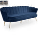 Gardenia Blue Velvet Sofa - 684Navy-S - Vega Furniture