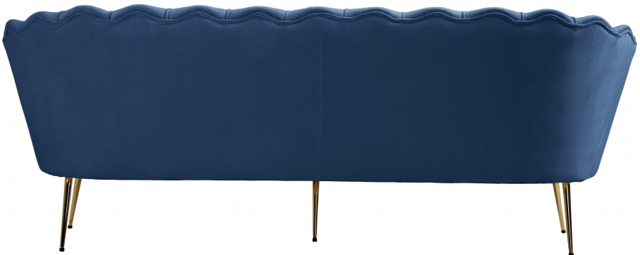 Gardenia Blue Velvet Sofa - 684Navy-S - Vega Furniture