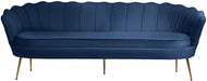 Gardenia Blue Velvet Sofa - 684Navy-S - Vega Furniture