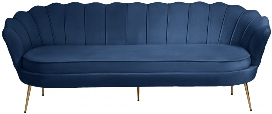 Gardenia Blue Velvet Sofa - 684Navy-S - Vega Furniture