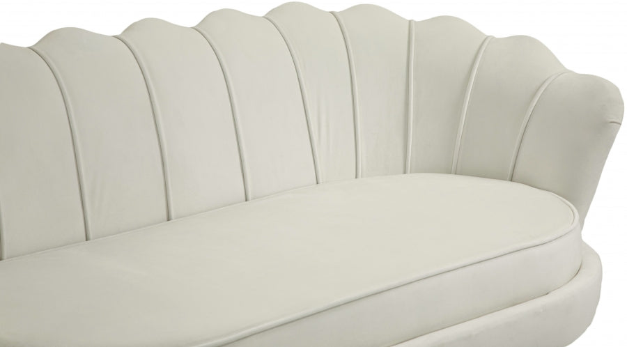 Gardenia Cream Velvet Loveseat - 684Cream-L - Vega Furniture