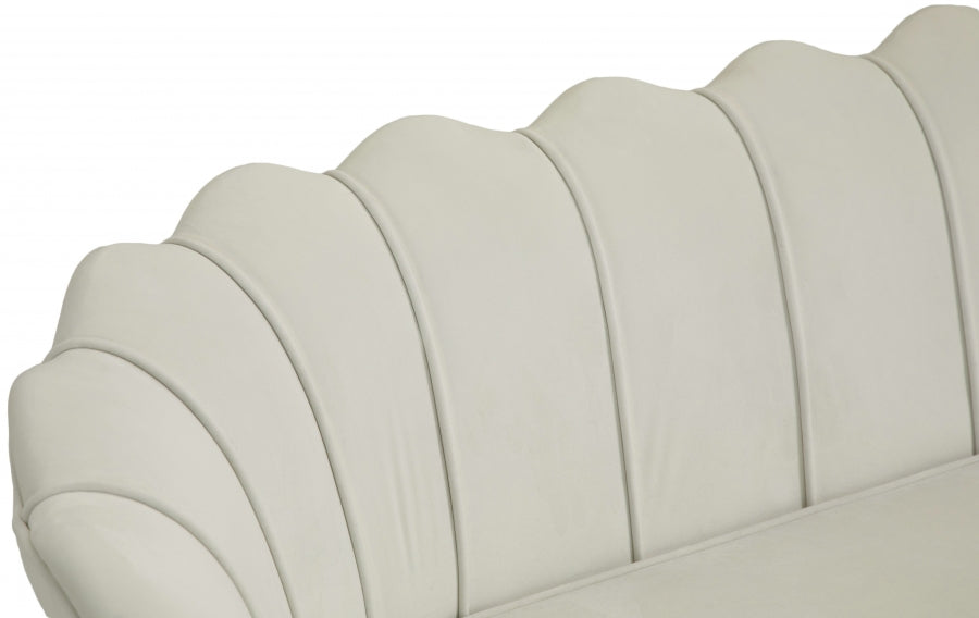 Gardenia Cream Velvet Loveseat - 684Cream-L - Vega Furniture