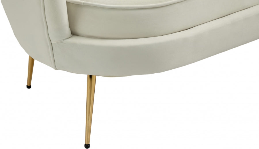 Gardenia Cream Velvet Loveseat - 684Cream-L - Vega Furniture