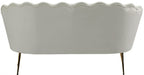 Gardenia Cream Velvet Loveseat - 684Cream-L - Vega Furniture