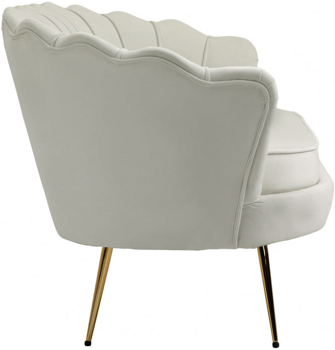 Gardenia Cream Velvet Loveseat - 684Cream-L - Vega Furniture