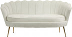 Gardenia Cream Velvet Loveseat - 684Cream-L - Vega Furniture