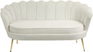 Gardenia Cream Velvet Loveseat - 684Cream-L - Vega Furniture