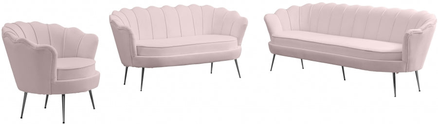 Gardenia Pink Velvet Sofa - 684Pink-S - Vega Furniture