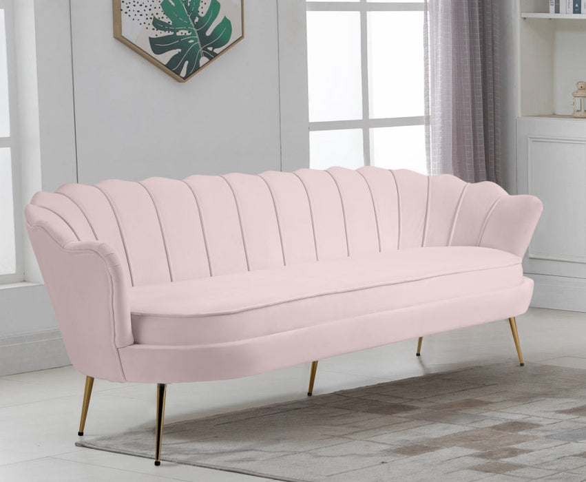 Gardenia Pink Velvet Sofa - 684Pink-S - Vega Furniture