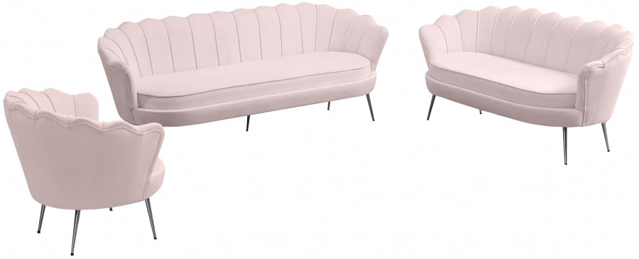 Gardenia Pink Velvet Sofa - 684Pink-S - Vega Furniture