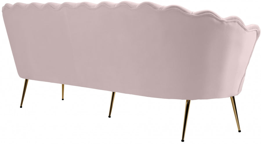 Gardenia Pink Velvet Sofa - 684Pink-S - Vega Furniture