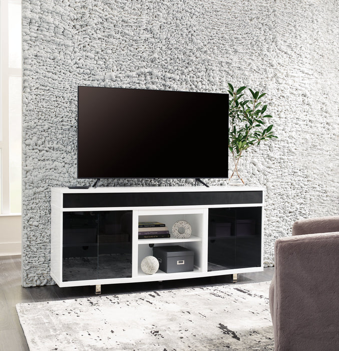 Gardoni White/Black 72" TV Stand - W756-68 - Vega Furniture