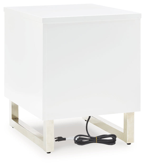 Gardoni White/Black Chairside End Table - T756-7 - Vega Furniture