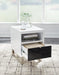 Gardoni White/Black Chairside End Table - T756-7 - Vega Furniture