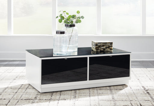 Gardoni White/Black Coffee Table - T756-1 - Vega Furniture