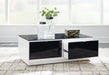 Gardoni White/Black Coffee Table - T756-1 - Vega Furniture