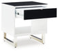 Gardoni White/Black End Table - T756-3 - Vega Furniture