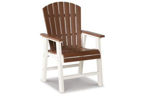Genesis Bay Brown/White Outdoor Dining Arm Chair, Set of 2 - P212-601A - Vega Furniture